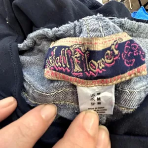 SKU 2129 WallFlower Maternity Blue Denim Bootcut Jeans Size Medium embellished thumbnail 6
