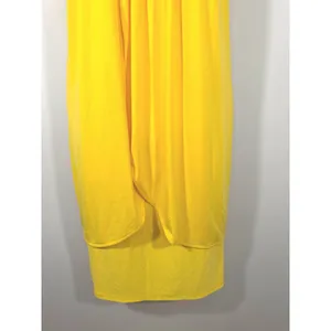 Kensie Yellow Halter‎ Dress Gold Chain Neckline Draped Layered Mini Size 2 thumbnail 3