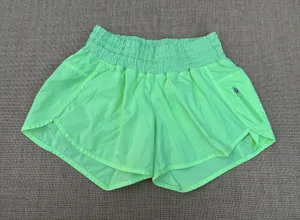 Lululemon Run Size 8 Track Attack Short FLORESCENT GREEN/ YELLOW thumbnail 1
