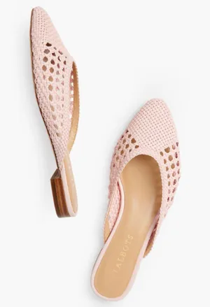 Talbots Edison pink woven mules thumbnail 1