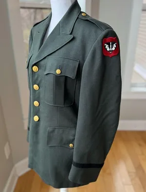 Vintage 1960’s US Army Dress Uniform Jacket Coat Blazer Army Green Badger Patch thumbnail 3