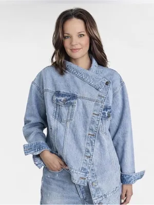 Light Denim Asymmetrical Jean Jacket - Women thumbnail 1