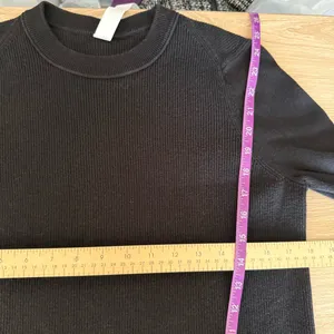 Lululemon Small Take It All Cotton Blend Sweater Crew Rib Lounge Comfy Black thumbnail 8