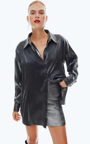 Silver/ Metallic Button Up thumbnail 1