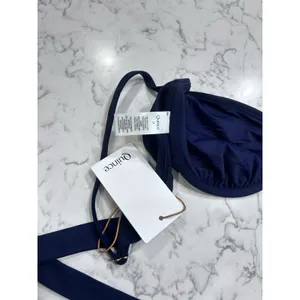NWT Quince Deep Navy Blue Italian Demi Underwire Bikini Top Size Medium thumbnail 3