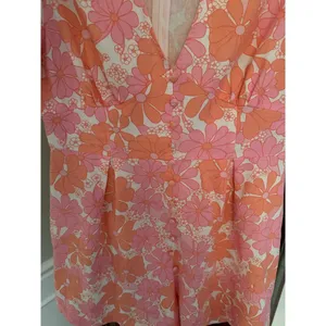 ASOS Glamorous puff sleeve romper in 60s retro floral size 8 thumbnail 5