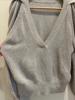 IRO Jamys Sweater Grey Cotton Cashmere Grey Knit Size Small thumbnail 3
