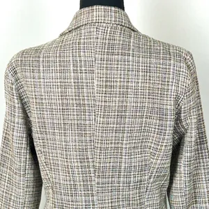 Lulus Double Breasted Tweed Coat Womens Medium Wool Blend‎ Brown Plaid Academia thumbnail 11
