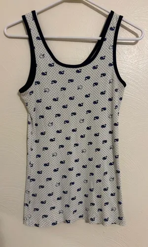 dELiA*s White Tank Sleep Slip with Navy Whale Motif thumbnail 1