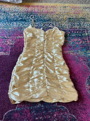Gold Dress Rouched thumbnail 2