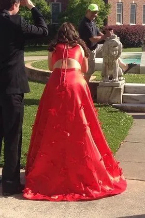 B. Smart JCPenney Red Prom Dress thumbnail 4