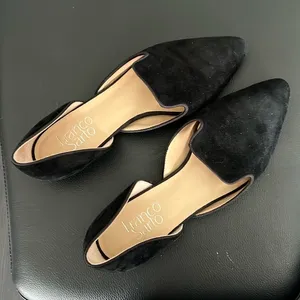Franco Sarto black velvet cutout ballet flats thumbnail 1