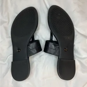 Tory Burch‎ Black Leather Miller Sandals Gold Logo Women’s Size 6.5 thumbnail 5