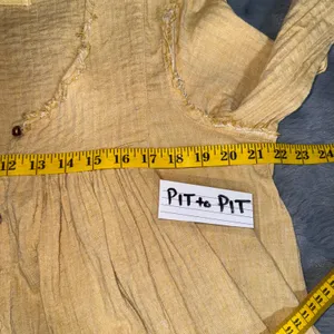 We The Free Sand Dune Henley LG Gauze Button Down Tunic Golden Yellow Boho Flowy thumbnail 9