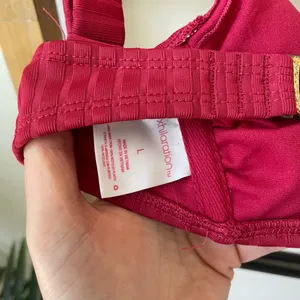 Xhilaration Ribbed Magenta Square Neck High-Waisted Bikini Set thumbnail 5