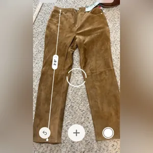 St. John's Bay Washable Suede Leather Pants Brown‎ High Rise Vintage Womens 16 thumbnail 9