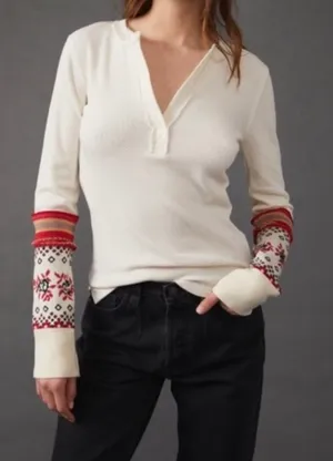 Cream Mikah Layering Cuff Long Sleeve Tee Size XS thumbnail 1