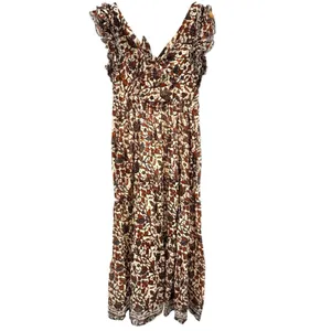 HOUSE OF HARLOW 1960 Boho Floral Open Tie Back Maxi Ruffle‎ Dress Cotton Medium thumbnail 7