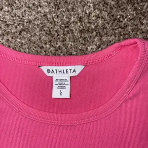 Athleta Women's Solid Pink Crew Neck Stretch Knit Tee Gym Training Size L thumbnail 2