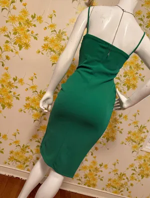 Green Lace-Up midi Dress size M thumbnail 7