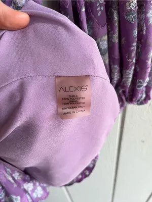 Alexis Lilac Purple Floral Mini Dress Long Sleeves thumbnail 7