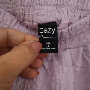 Dazy Lavender Purple Textured A-Line Midi Skirt Elastic Waist Size S thumbnail 2