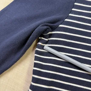 Jones New York Sport Breton Stripe Boat Neck Top Gold Button Shoulders L thumbnail 9