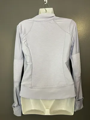 Mondetta Athletic Jacket Women's Small Light Lavender Full Zip Ribbed Panels thumbnail 4