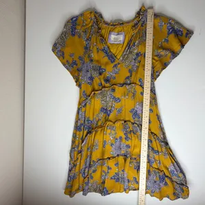 By Anthropologie Robin Tiered Mini Dress Small Yellow Floral Paisley Boho‎ Flowy thumbnail 9
