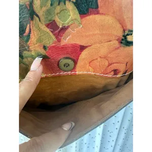 Patricia Nash Navelli Floral Cognac Heritage Italian Leather Tote Shoulder Bag thumbnail 5