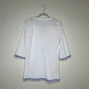 J.Crew Factory Gauze Embroidered Tunic Cover Up Tassel Beach Women Small‎ thumbnail 4