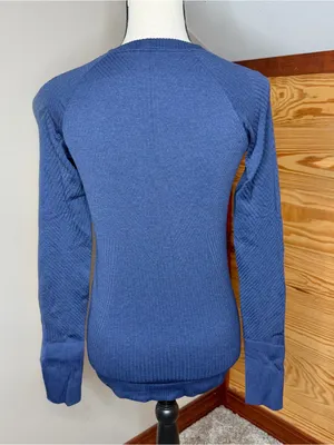 Lululemon Rest Less Long Sleeve Pullover Top Shirt Night Sea Navy Blue 6 W3BARS thumbnail 2