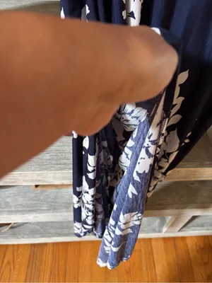 Three Hearts Navy and White Floral Ruffle Maxi Dress thumbnail 5