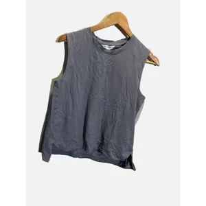 Athleta Muscle Tank Women Medium Blue Gray Cotton Blend Activewear Gym‎ Top thumbnail 2