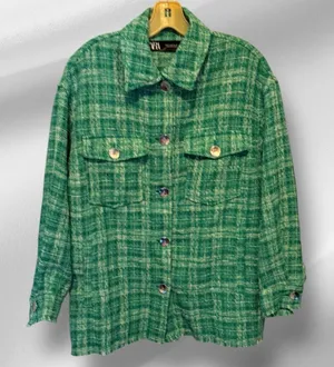 Zara Green Jacket with Raw Hems‎ thumbnail 1