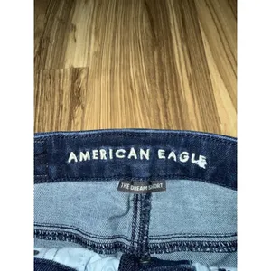 American Eagle Women's Jean‎ Shorts 000 High Rise Button AE Stretch Dark Midi thumbnail 2
