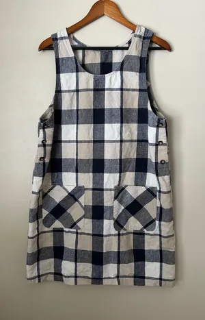 Vintage cottage core bohemian plaid jumper thumbnail 1