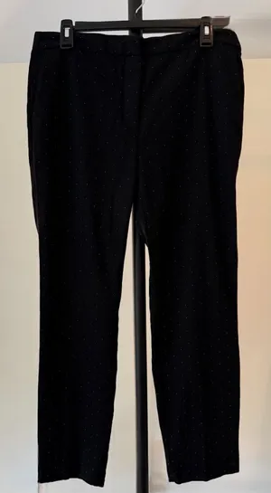 Zara size XL Black Dress Pants with Subtle Dot Texture thumbnail 1