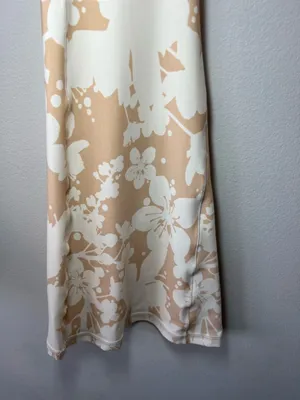 Offline By Aerie Real Me Super Flare Crossover HiRise Leggings Tan Floral Y2K XS thumbnail 7