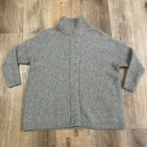 FRENCH CONNECTION | Oversized Cable Knit Mock‎ Neck Alpaca Wool Sweatshirt, XS thumbnail 1
