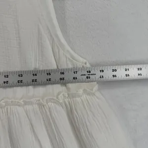 Pomander Place‎ White Dress Sleeveless Tiered Ruffle Neck Casual Medium thumbnail 2