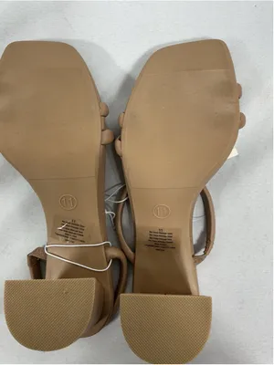 Womans New A New Day Stacy Slip On Strappy Sandals Size 11 Nude Square Toe thumbnail 5
