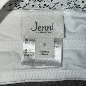 Jenni Intimates Womens White Lace Trim Cotton Bralette Adjustable Straps S NEW thumbnail 5