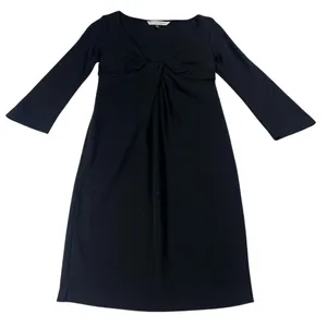 Diane Von Furstenberg Athena Black Wool Knee Length Dress Size 4 EUC thumbnail 3