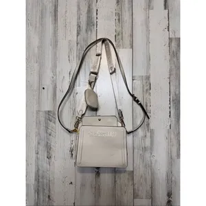 Steve Madden Cream Crossbody Bag Logo Strap Multi Compartment Purse thumbnail 2