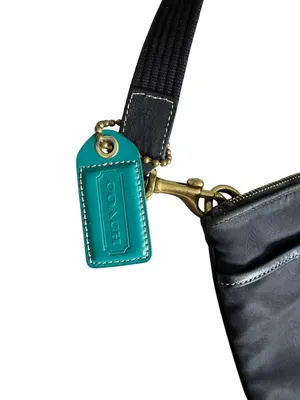 COACH Black Teal Adjustable Crossbody Bag thumbnail 7
