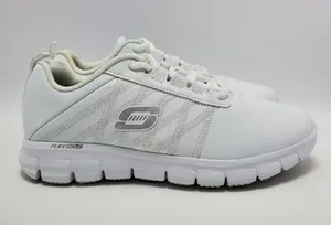Skechers Flex Work Slip Resistant Memory Foam Eldred Dewey Athletic White Sz 8.5 thumbnail 1