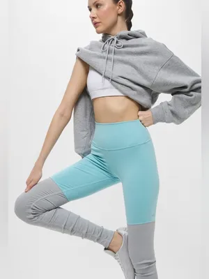 ALO YOGA High Waisted Goddess Legging in Blue Quartz Dove Grey Heather Sz. XXS thumbnail 1