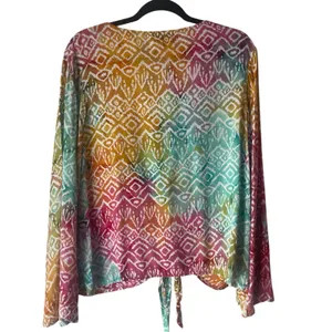 Santiki‎ Women's One Size Rainbow Tropical Vacation Cover Up Beach Front Tie Top thumbnail 5