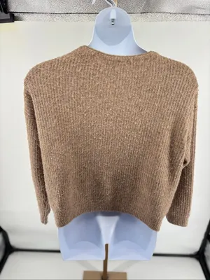 L’Agence Jamison Double-Breasted Cardigan Womens Size S Tan Cropped thumbnail 13